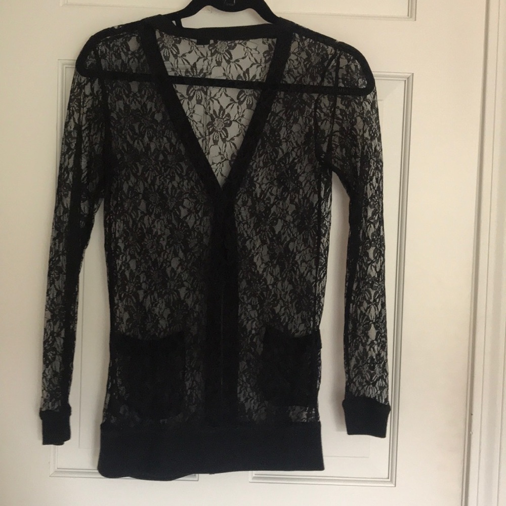Black lace cardigan